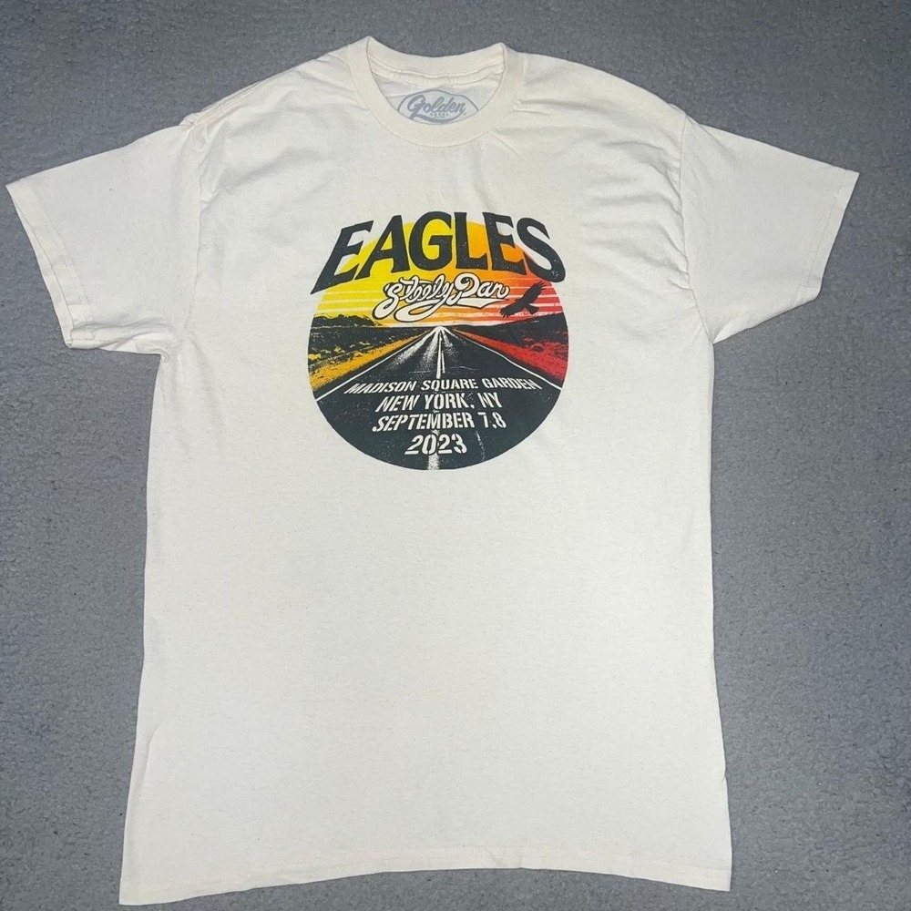 Eagles Steely Dan The Long Goodbye T Shirt Men's Sz M Off White NYC Concert Tee